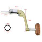 Max Metal Spinning Fishing Reel Handle Rocker Arm Wooden Crank Handle Black M