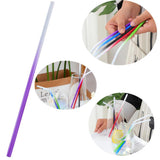 Max Drinking Metal Straws Gradient Color Sucker Drinkware Picnic Straight Bent