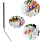 Max Stainless Steel Gradient Color Drinking Straw Sucker 6mm Black Bent