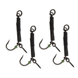 Max 4pcs Fishing Ronnie Rigs Carp Fishing Spinner Rigs Assist Hooks 04 barbed
