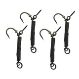 Max 4pcs Fishing Ronnie Rigs Carp Fishing Spinner Rigs Assist Hooks 04 barbed