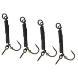 Max 4pcs Fishing Ronnie Rigs Carp Fishing Spinner Rigs Assist Hooks 04 barbed