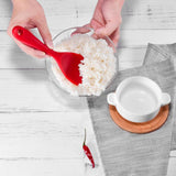 Max Silicone Non-Stick Rice Paddle Rice Spoon for Home/Outdoor Camping BBQ Red