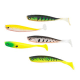 Max 5 Pieces Artificial Baits Soft Fishing Lures Lifelike T Tail Fish Swimbaits