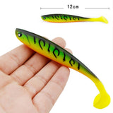 Max 5 Pieces Artificial Baits Soft Fishing Lures Lifelike T Tail Fish Swimbaits