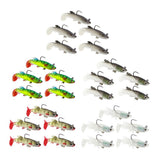 Max 5 Pieces Soft Fishing Lures Swimbaits Multicolor Baits with Hooks Black 1