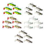 Max 5 Pieces Soft Fishing Lures Swimbaits Multicolor Baits with Hooks Black 1
