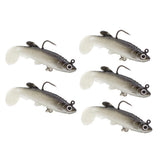 Max 5 Pieces Soft Fishing Lures Swimbaits Multicolor Baits with Hooks Black 1