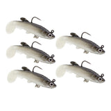 Max 5 Pieces Soft Fishing Lures Swimbaits Multicolor Baits with Hooks Black 1