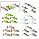Max 5 Pieces Soft Fishing Lures Swimbaits Multicolor Baits with Hooks Black 1