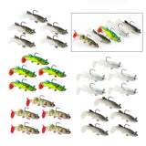 Max 5 Pieces Soft Fishing Lures Swimbaits Multicolor Baits with Hooks Black 1