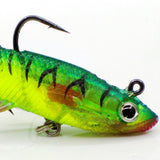 Max 5 Pieces Soft Fishing Lures Swimbaits Multicolor Baits with Hooks Green