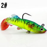 Max 5 Pieces Soft Fishing Lures Swimbaits Multicolor Baits with Hooks Green