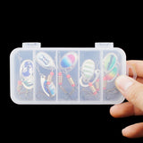 Max 10Packs Sequins Baits Artificial Lures with Treble Hooks &Organizer Box
