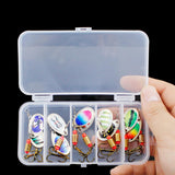 Max 10Packs Sequins Baits Artificial Lures with Treble Hooks &Organizer Box