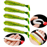 Max 5 Pieces PVC Fishing Lure Bait Artificial Bait Tackle with T-tail 9cm 4.6g E