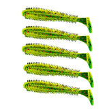 Max 5 Pieces PVC Fishing Lure Bait Artificial Bait Tackle with T-tail 9cm 4.6g E