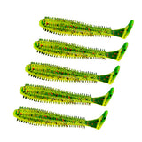 Max 5 Pieces PVC Fishing Lure Bait Artificial Bait Tackle with T-tail 9cm 4.6g E