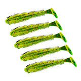 Max 5 Pieces PVC Fishing Lure Bait Artificial Bait Tackle with T-tail 9cm 4.6g E