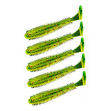 Max 5 Pieces PVC Fishing Lure Bait Artificial Bait Tackle with T-tail 9cm 4.6g E