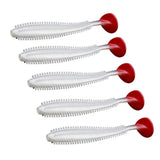 Max 5 Pieces PVC Fishing Lure Bait Artificial Bait Tackle with T-tail 9cm 4.6g A