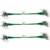 Max 50pcs Fishing Wire Leaders with Safety Snaps and Barrel Swivels Green 15cm