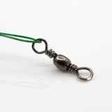 Max 50pcs Fishing Wire Leaders with Safety Snaps and Barrel Swivels Green 15cm