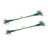 Max 20pcs Fishing Wire Leaders with Safety Snaps and Barrel Swivels Green 20cm
