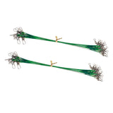 Max 20pcs Fishing Wire Leaders with Safety Snaps and Barrel Swivels Green 20cm