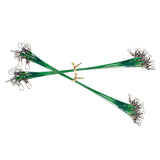 Max 20pcs Fishing Wire Leaders with Safety Snaps and Barrel Swivels Green 20cm
