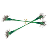 Max 20pcs Fishing Wire Leaders with Safety Snaps and Barrel Swivels Green 20cm