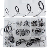 Max 85Pcs Stainless Steel Fishing Rod Guides Ring Rod Repair Kit DIY Eye Rings