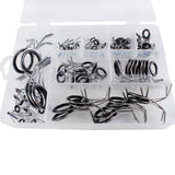 Max 85Pcs Stainless Steel Fishing Rod Guides Ring Rod Repair Kit DIY Eye Rings