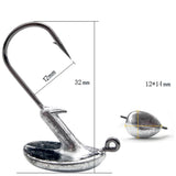 Max 50pcs Tumbler Lead Head Fishing Hooks Jig Bait for Soft Lure Fishinghook 7g