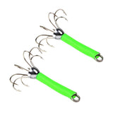 Max 2pcs Sea Fishing Squid Octopus Hook Saltwater Fishing Lure Hard Bait Green