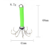 Max 2pcs Sea Fishing Squid Octopus Hook Saltwater Fishing Lure Hard Bait Green