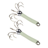 Max 2pcs Sea Fishing Squid Octopus Hook Saltwater Fishing Lure Hard Bait White
