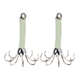 Max 2pcs Sea Fishing Squid Octopus Hook Saltwater Fishing Lure Hard Bait White
