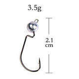 Max 10pcs Weighted Fishing Hooks Crank Hook with Lead for Swimbaits 3.5g