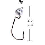 Max 10pcs Weighted Fishing Hooks Crank Hook with Lead for Swimbaits 5g