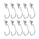 Max 10pcs Weighted Fishing Hooks Crank Hook with Lead for Swimbaits 10g
