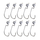 Max 10pcs Weighted Fishing Hooks Crank Hook with Lead for Swimbaits 14g