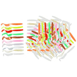 Max 100pcs Single-tailed Worm Fishing Grub Lures Baits Fishing Accessories 5.5cm