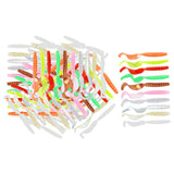 Max 100pcs Single-tailed Worm Fishing Grub Lures Baits Fishing Accessories 5.5cm