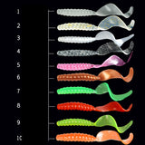 Max 100pcs Single-tailed Worm Fishing Grub Lures Baits Fishing Accessories 5.5cm