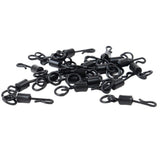 Max Maxb 50pcs Matte Black Carp Fishing Swivels Long Body Quick Change Swivel w/ Ring