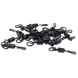 Max Maxb 50pcs Matte Black Carp Fishing Swivels Long Body Quick Change Swivel w/ Ring
