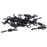 Max Maxb 50pcs Matte Black Carp Fishing Swivels Long Body Quick Change Swivel w/ Ring