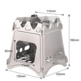 Max Portable Stainless Steel Camping Hiking Wood Stove Charcoal Burner L