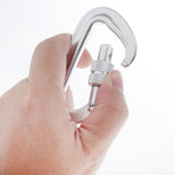 Max Maxb 12KN/5KN 7075 Aluminum Carabiner D-Ring Key Chain Clip Snap Hook 81cm Silver